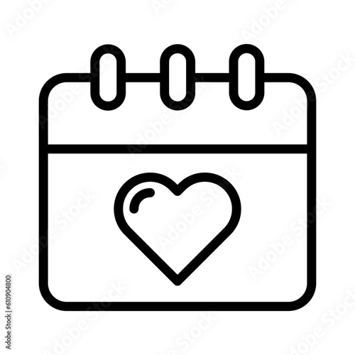 love calendar icon line.