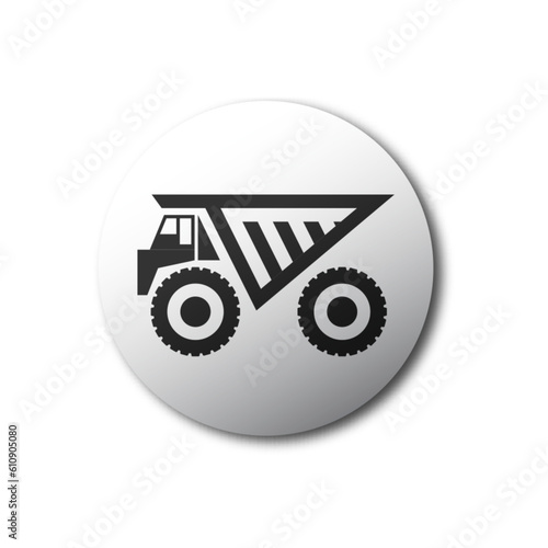 Dump truck icon. Flat vector illustration.