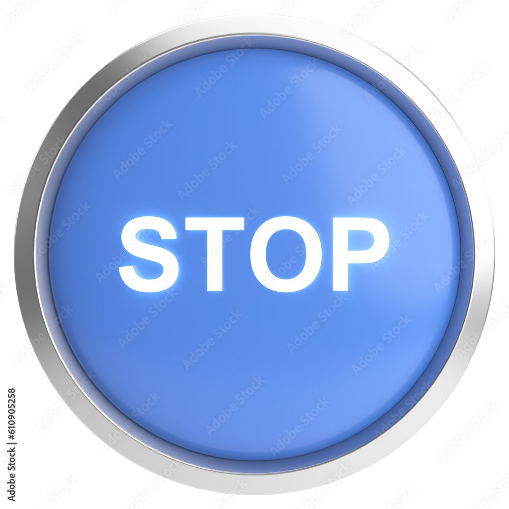 Stop button. 3D button. 3D illustration. Stop button. 3D button. 3D illustration.