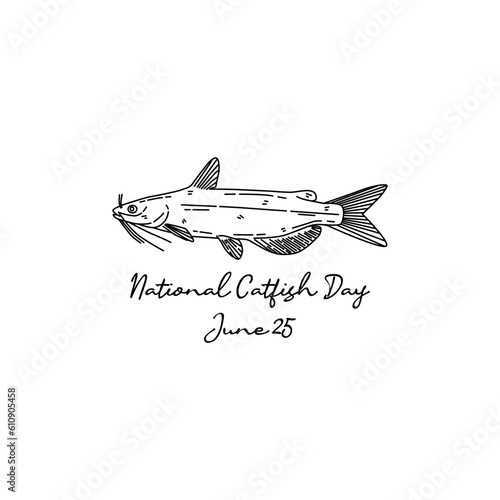 line art of national catfish day good for national catfish day celebrate. line art. illustration.