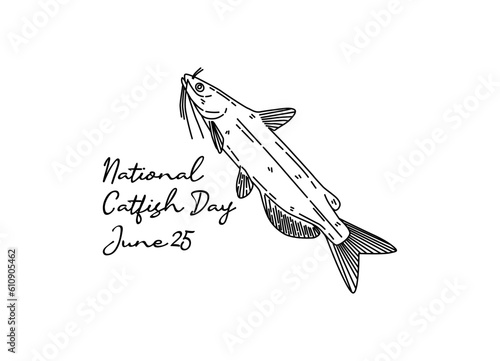line art of national catfish day good for national catfish day celebrate. line art. illustration.