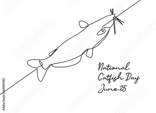 line art of national catfish day good for national catfish day celebrate. line art. illustration.