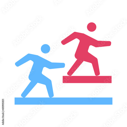 Competitor flat icon for marketing logo 