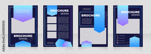 Hospital care dark blank brochure layout design. Vertical poster template set with copy space for text. Premade corporate reports collection. Editable flyer 4 pages. Myriad Pro, Arial fonts used