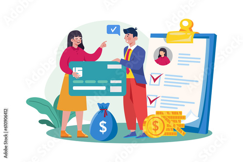 Loan officer assisting clients with loan applications and processing.