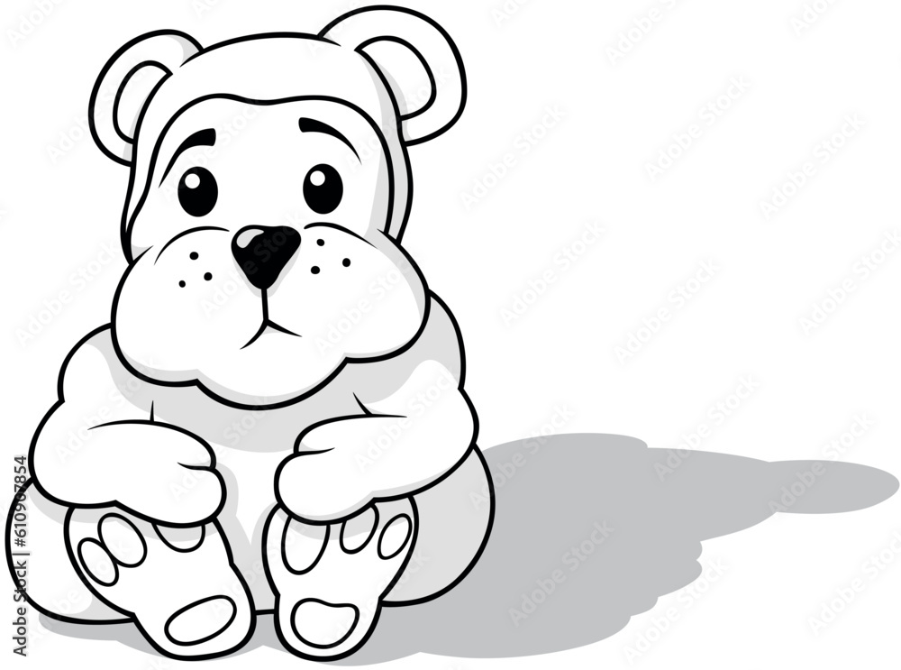 Drawing of a Sitting Plush Teddy Bear Drawing of a Sitting Plush Teddy Bear