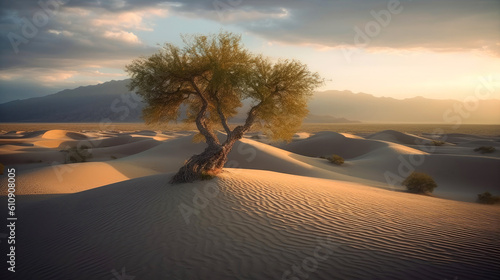 Beautiful desert landscape. Generative AI