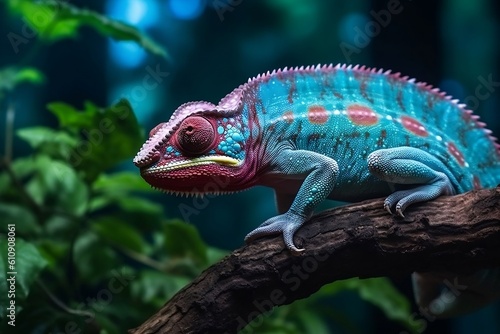 Panther Chameleon Colorful Reptile in Focus © Flowstudio