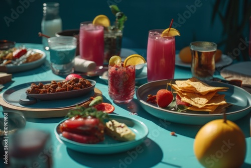table setting for a party, generative ai