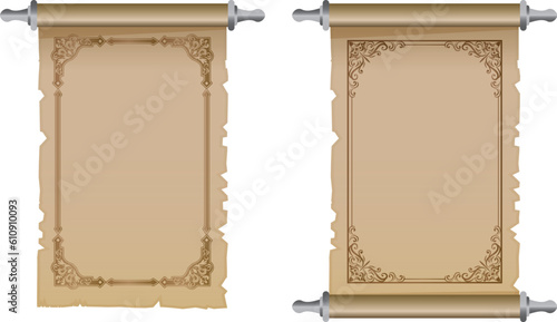 西洋 レトロ　古紙　巻物