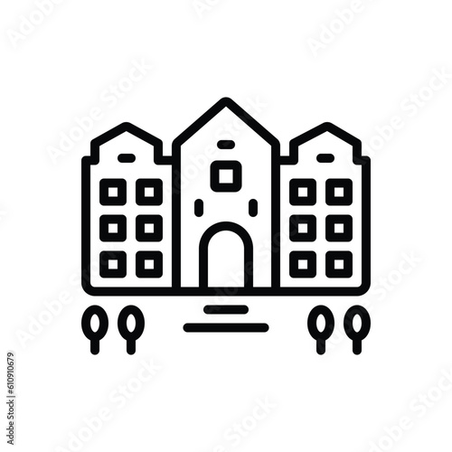 Fotografia Black line icon for inn urban