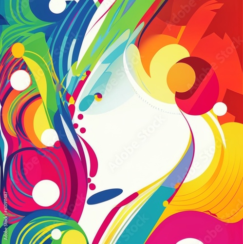 art background multi colored shapes  generative AI illustration