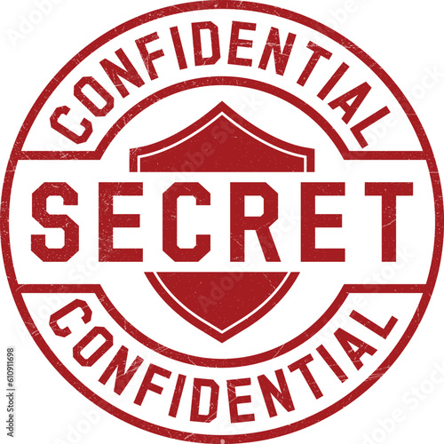 Top Secret Stamp, Confidential Badge, Top Secret Vector, Confidential Stamp, Vector Illustration With Grunge Texture