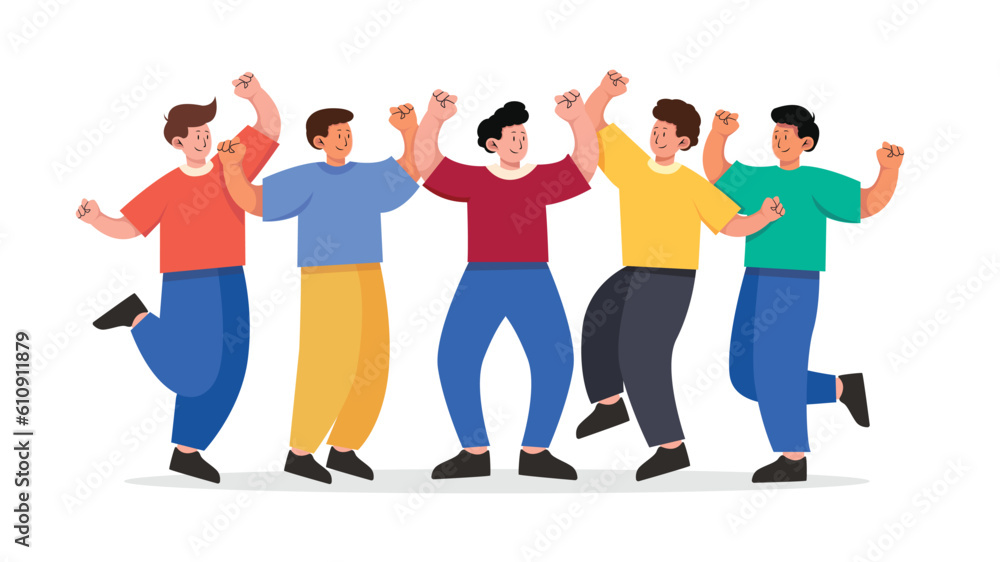 Happy people celebrating together vector illustration Happy people celebrating together vector illustration