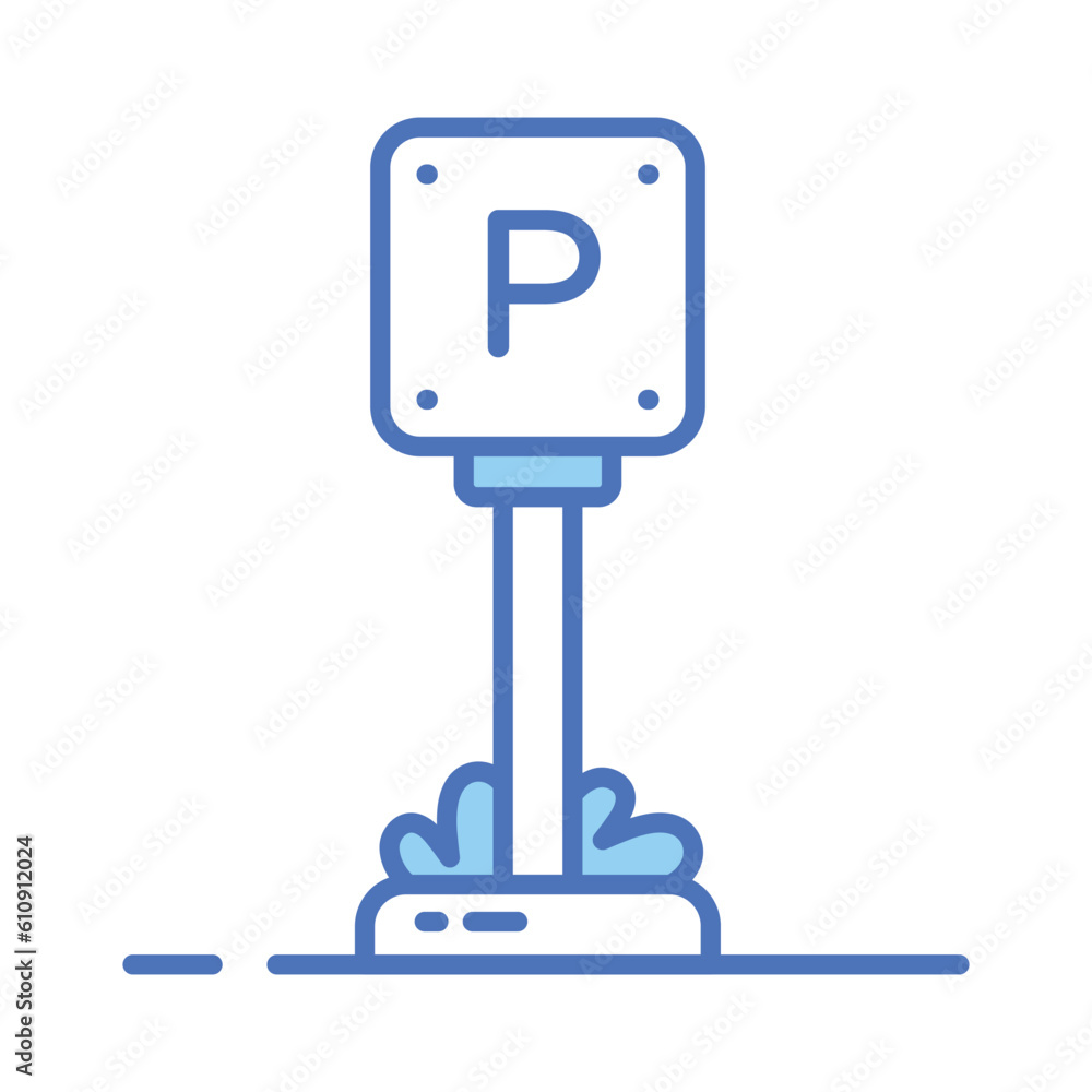 Parking board vector icon isolated on white background Parking board vector icon isolated on white background