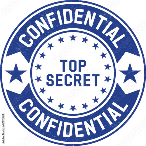 Top Secret Stamp, Confidential Badge, Top Secret Vector, Confidential Stamp, Vector Illustration With Grunge Texture