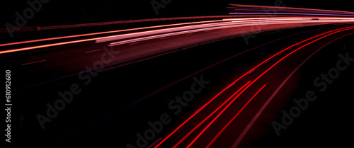 lights of cars with night. black and white. long exposure © Remigiusz