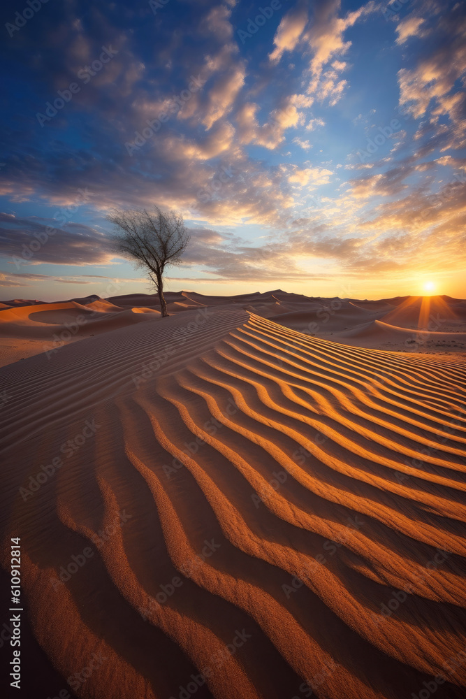 Beautiful desert landscape. Generative AI