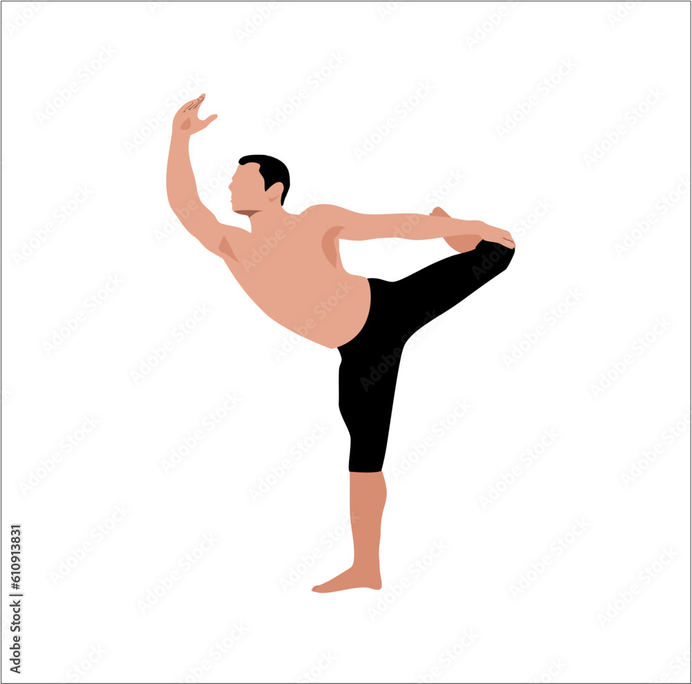 Young man practicing meditation flat vector illustration. Person character doing yoga exercises for mental and physical health, clear mind, harmony. Health, yoga, meditation concept for design Young man practicing meditation flat vector illustration. Person character doing yoga exercises for mental and physical health, clear mind, harmony. Health, yoga, meditation concept for design