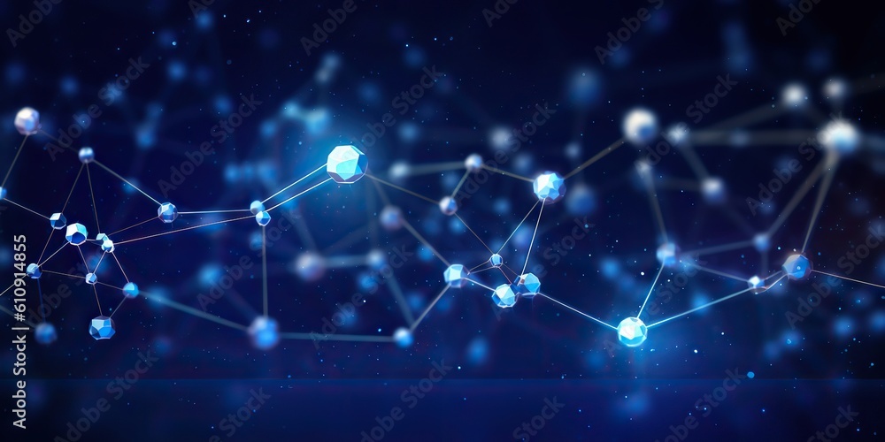 Fototapeta premium AI Generated. AI Generative. Abstract molecule atom dna connection bilogy educatio research. Graphic Art