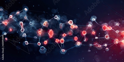 AI Generated. AI Generative. Abstract molecule atom dna connection bilogy educatio research. Graphic Art