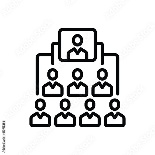 Black line icon for organizations 