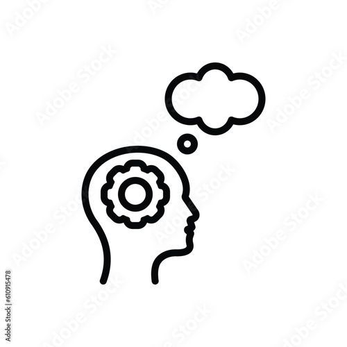 Black line icon for thoughts 
