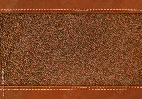 stitched brown leather background