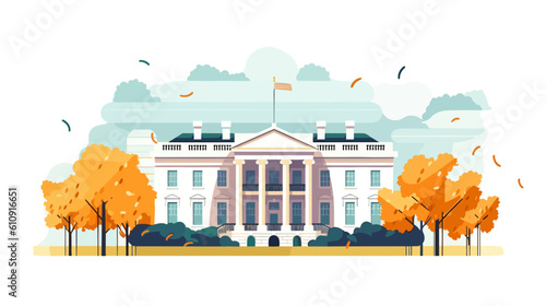 Iconic White House: Detailed Vector Illustration