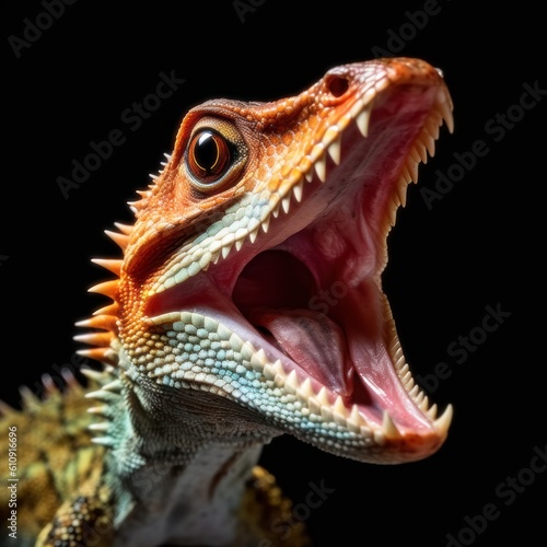 Lizard head with open mouth Generative AI © Shiva3D