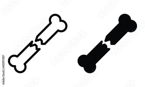 Fracture icon with outline and glyph style.