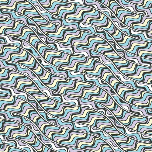 Multicolor Distortion Waves Textured Pattern