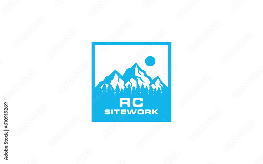 Logo mountain travel emblems. Camping outdoor adventure emblems, badges and logo patches. Forest camp labels in vintage style