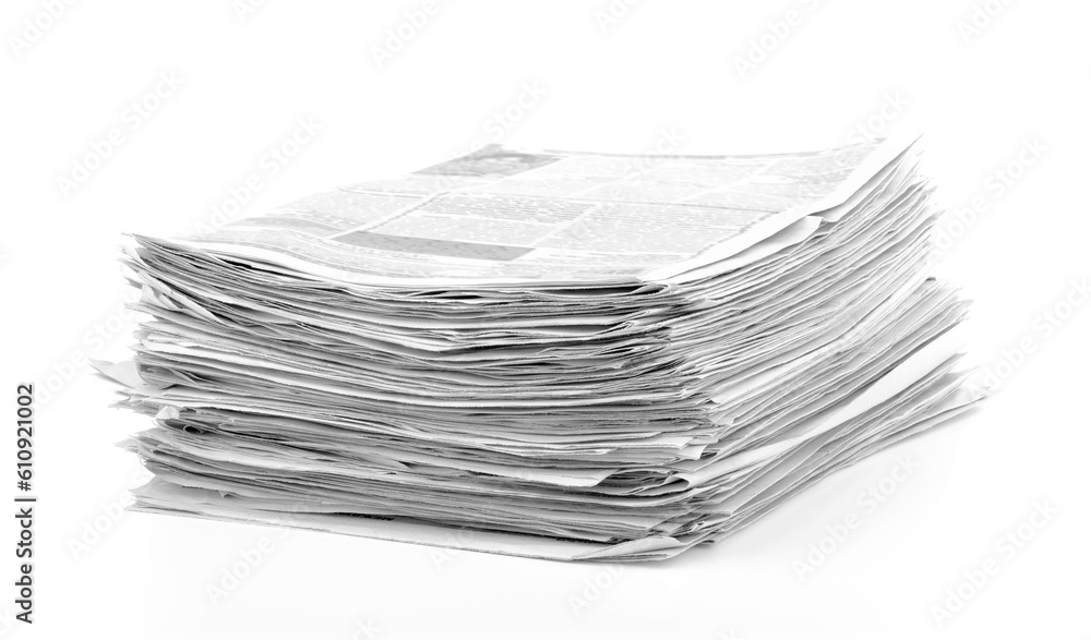 Newspapers stack isolated on white background. Newspapers stack isolated on white background.