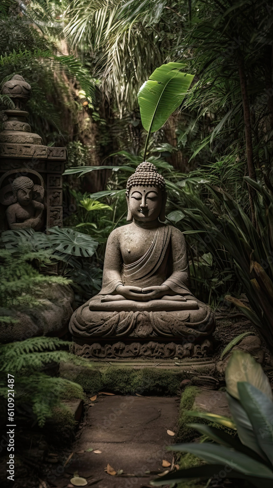 Buddha in a Zen garden Buddha in a Zen garden