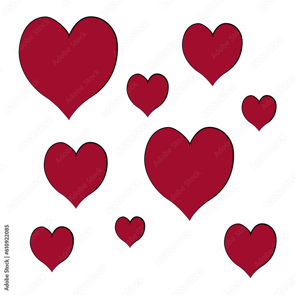 Multiple heart isolated design on transparent background, valentine icon clipart element for decoration Multiple heart isolated design on transparent background, valentine icon clipart element for decoration