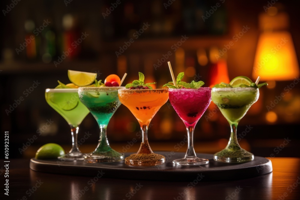 set of beautiful cocktails with fruits and berries, ai tools generated image set of beautiful cocktails with fruits and berries, ai tools generated image