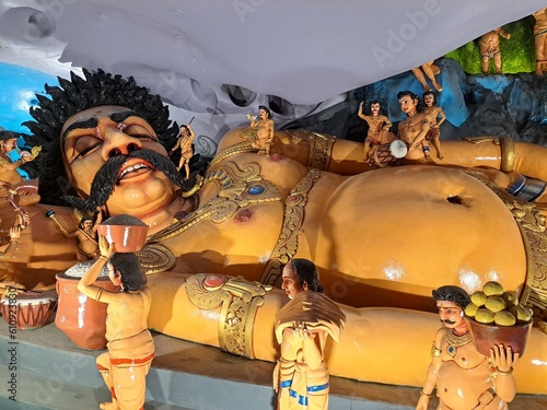 Obraz na plátně Sculpture inside the Ramayana Cave in Kuala Lumpur, Malaysia
