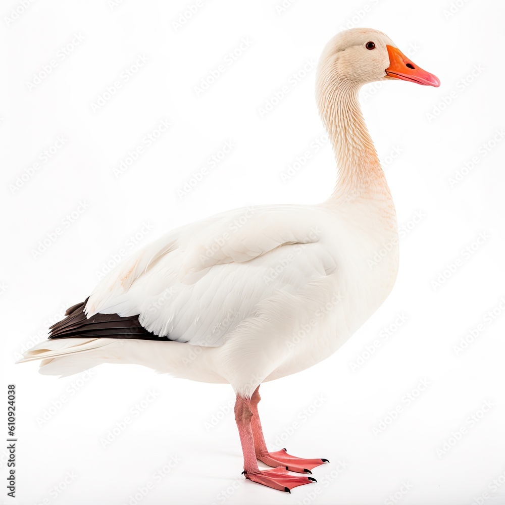 Rosss Goose bird isolated on white background. Generative AI Rosss Goose bird isolated on white background. Generative AI