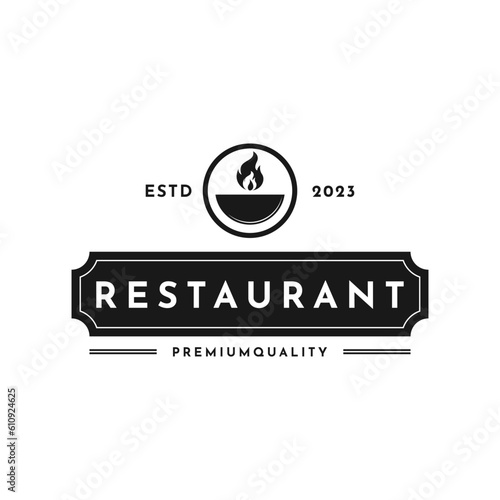 Vintage retro grill barbecue logo design idea
