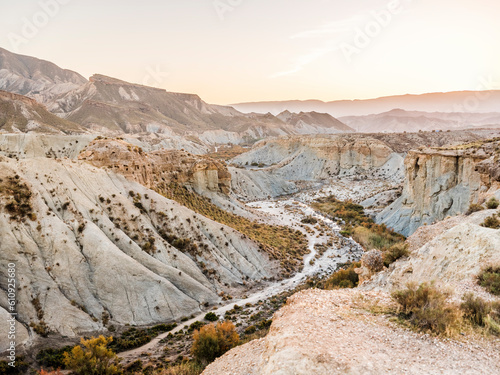 Great view of the Tabernas Desert (Spanish: Desierto de Tabernas) is one of Spain's semi-arid deserts, province of Almería. Almeria, Andalucia, Spain photo