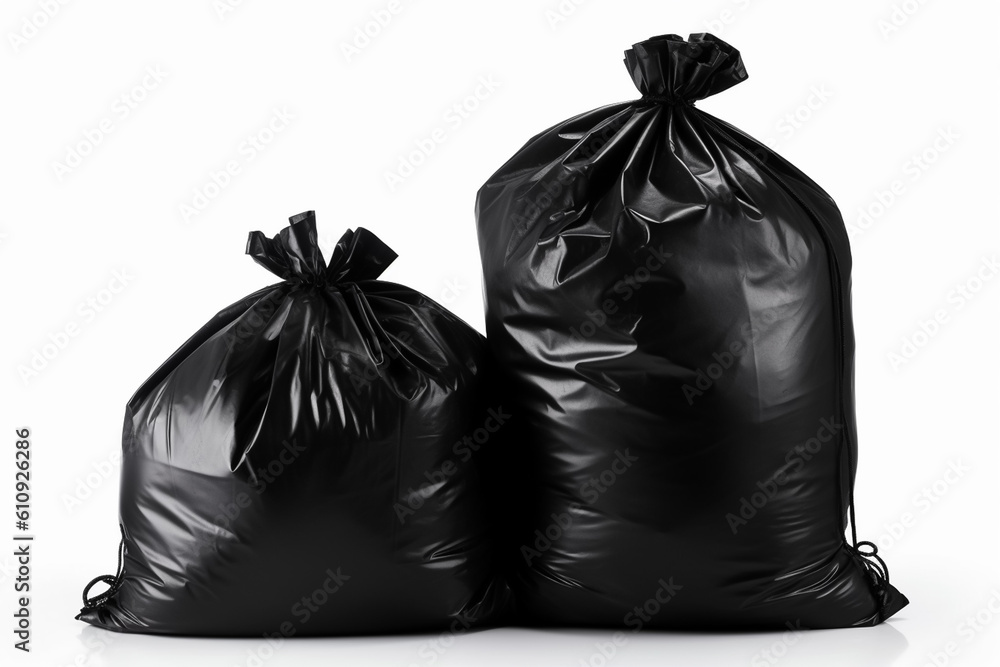 black garbage bags isolated on white black garbage bags isolated on white