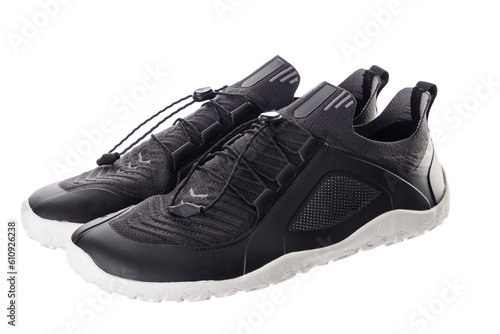 Barefoot shoes with flexible sole for training outdoor, fitness, trekking, walking, running isolated on white background
