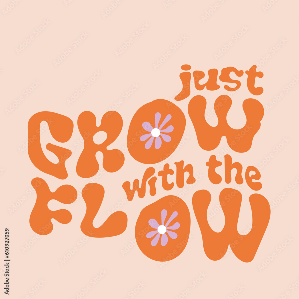 just grow with flow modern illustrative typography