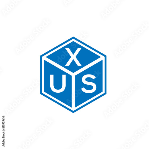 XUS letter logo design on black background. XUS creative initials letter logo concept. XUS letter design.
 photo