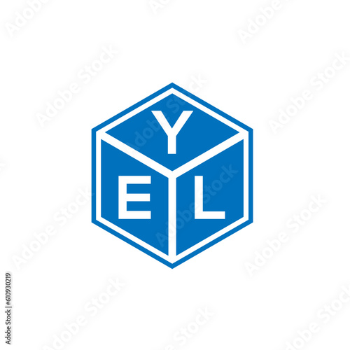 YEL letter logo design on white background. YEL creative initials letter logo concept. YEL letter design.
 photo