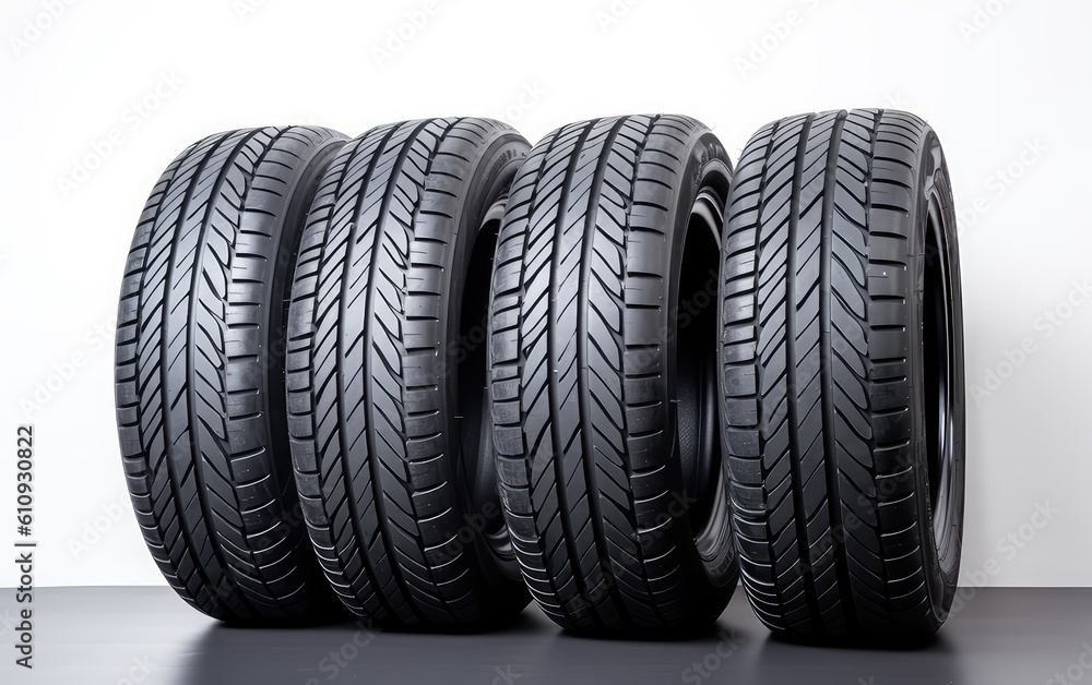 Obraz premium The car wheel isolated on the background. Generative AI.