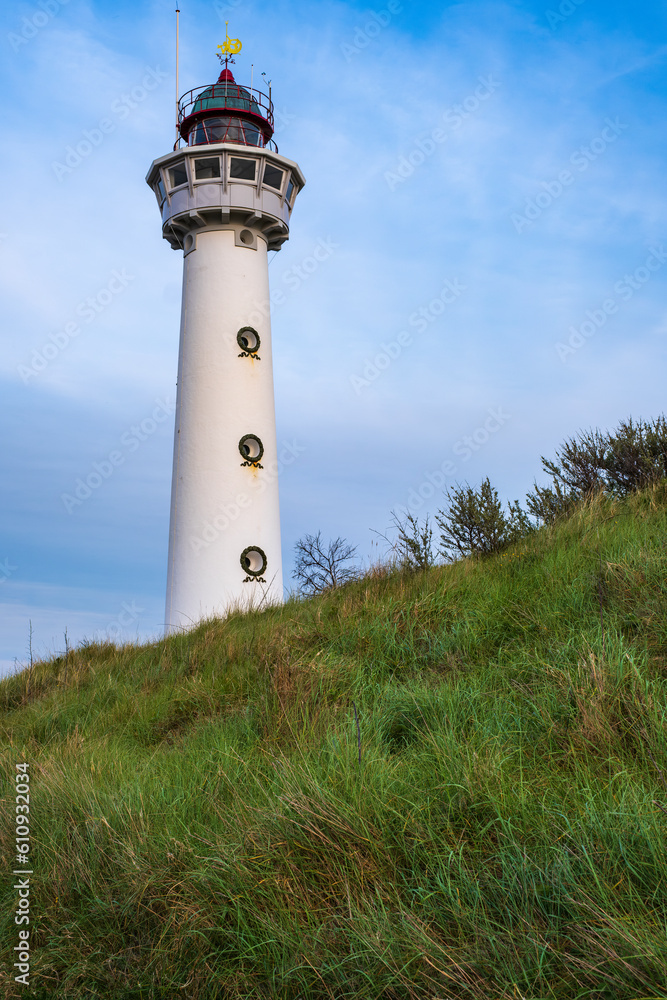 View of the landmark of Egmnd aan Zee/NL, the lighthouse