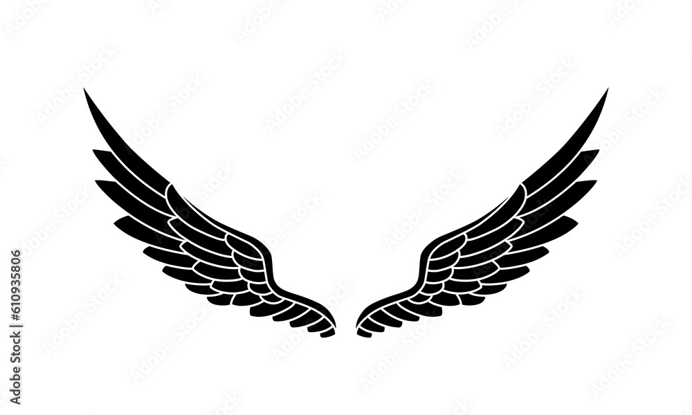Vector silhouette of angel wings logo Vector silhouette of angel wings logo