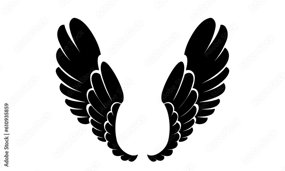 Vector silhouette of angel wings logo Vector silhouette of angel wings logo